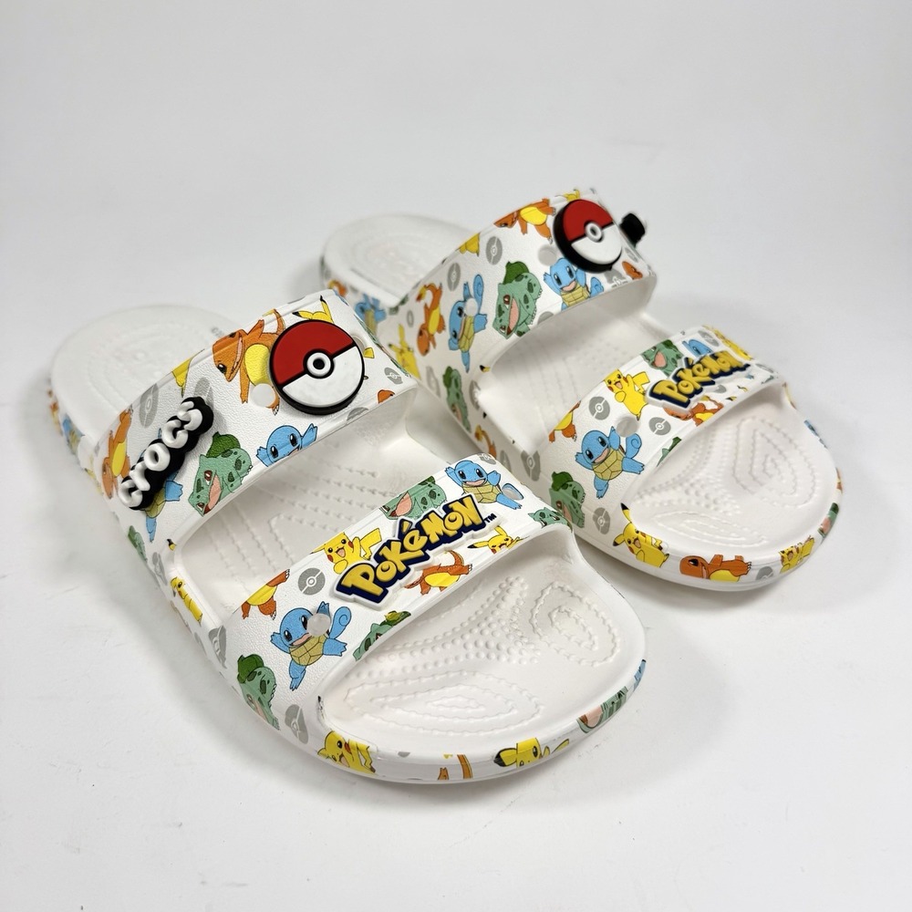 Crocs Pokémon Classic Slides Men's 6 Women's 8 Pikachu Charizard Pokeball Anime
